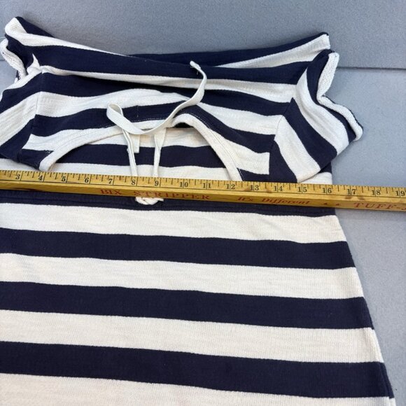 Ann Taylor LOFT Cotton Size X-Small Cream/Navy Striped T-shirt Dress/Tunic Top - Picture 8 of 11